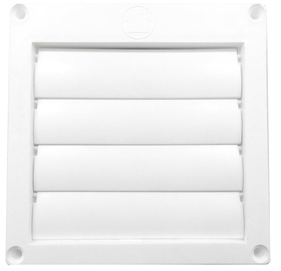 Speedi-Products 4英寸直径装有百叶窗板的塑料罩,白色与尾气11英寸长