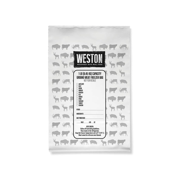 韦斯顿®肉冷冻袋,1磅,100计数